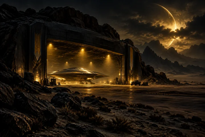 Conceptual illustration for UFOs & Area 51